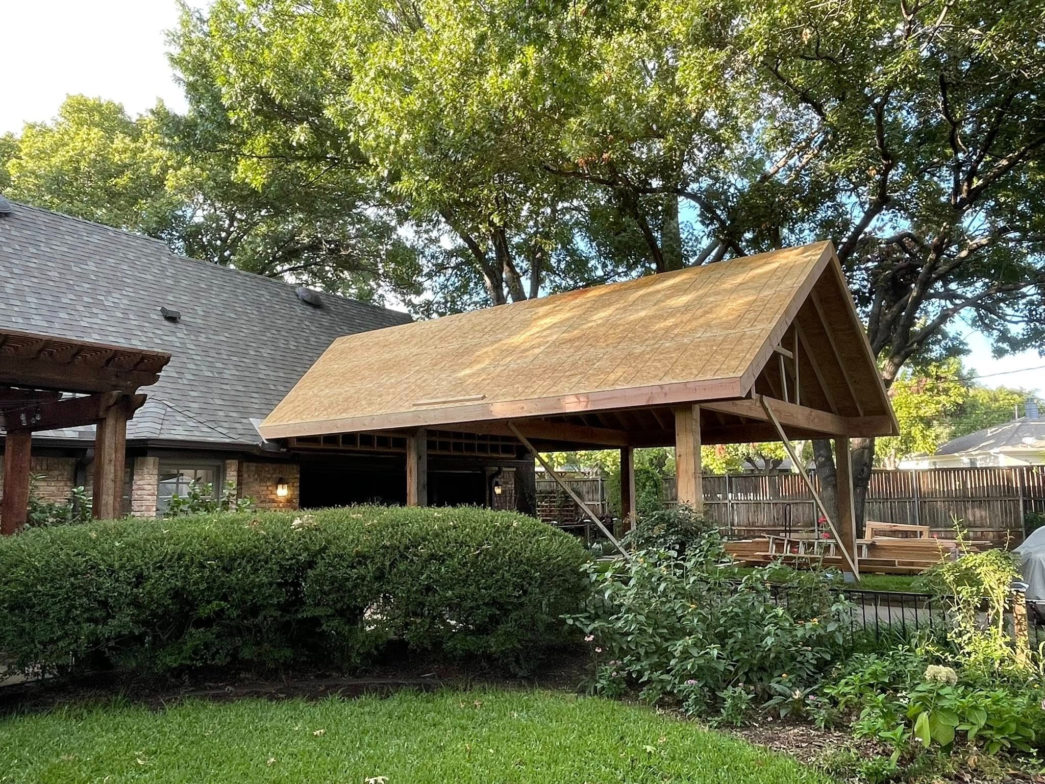Carport exterior from garden