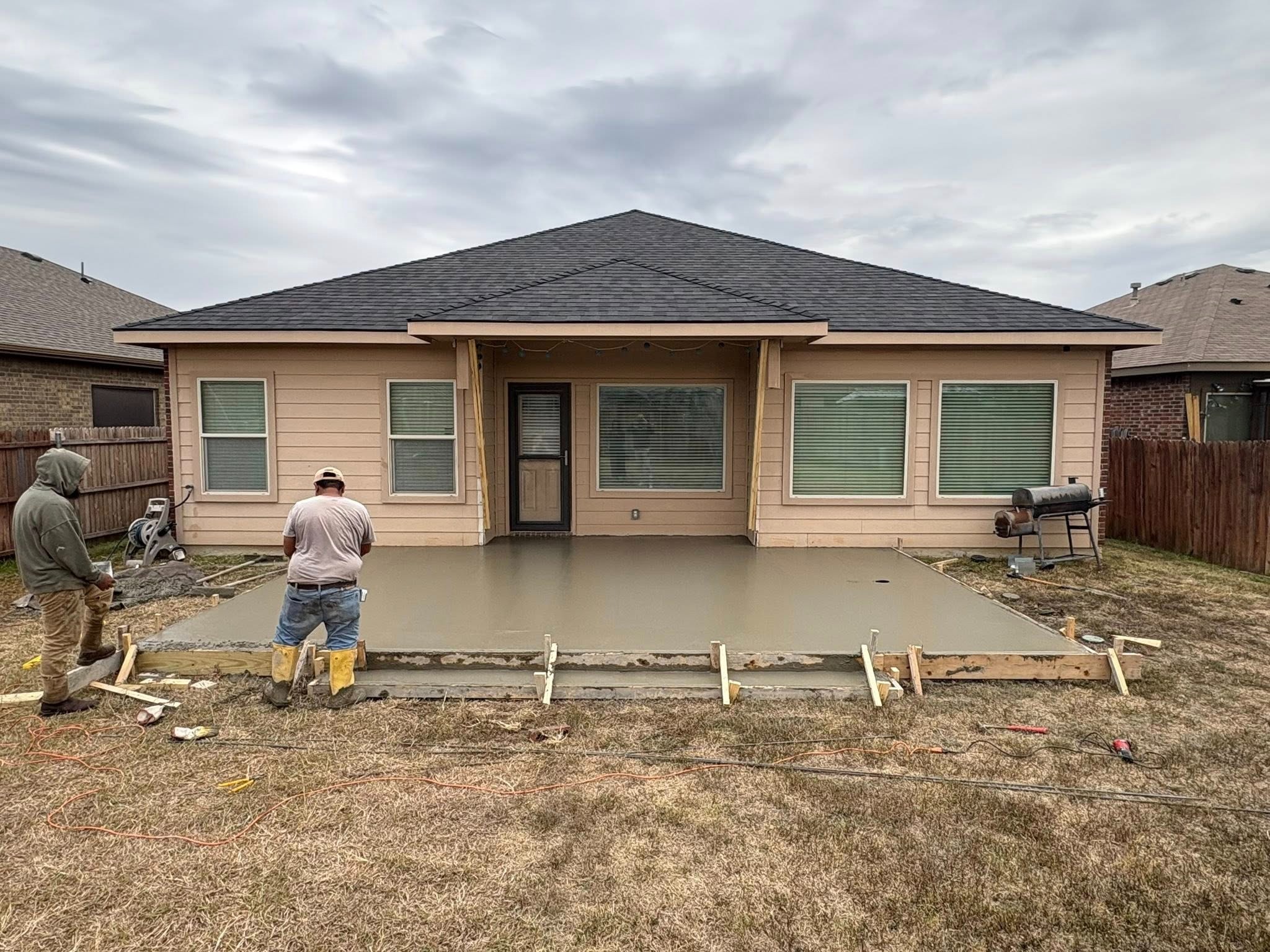 Concrete slab being poured