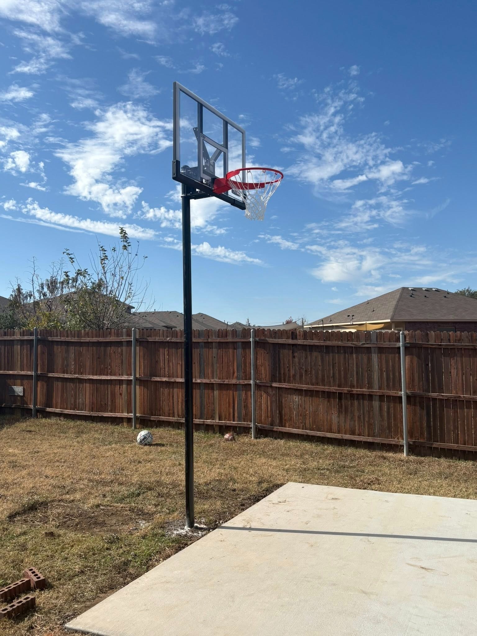 Completed court with hoop — alternate view
