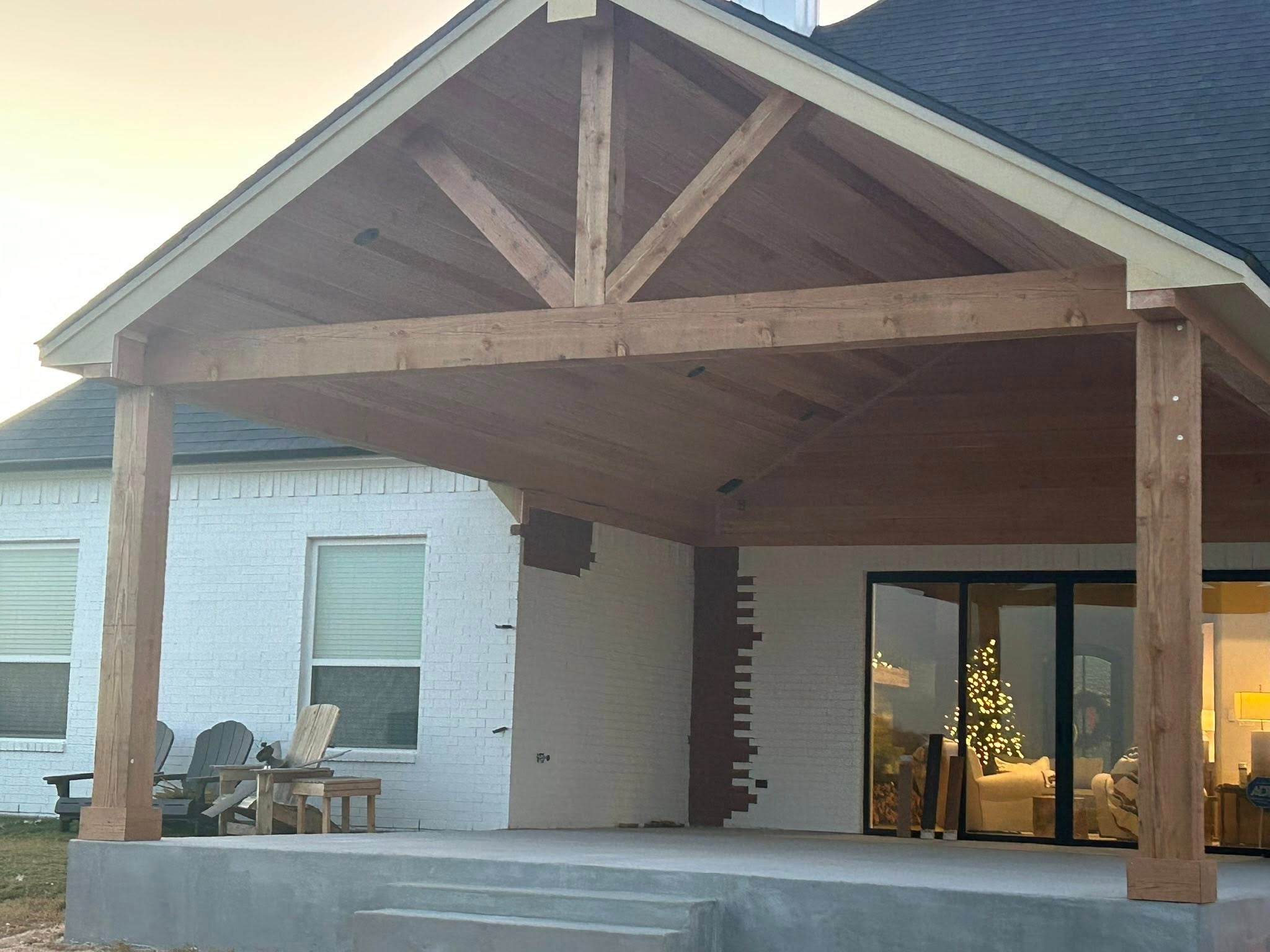 Side angle — unstained with sliding glass doors