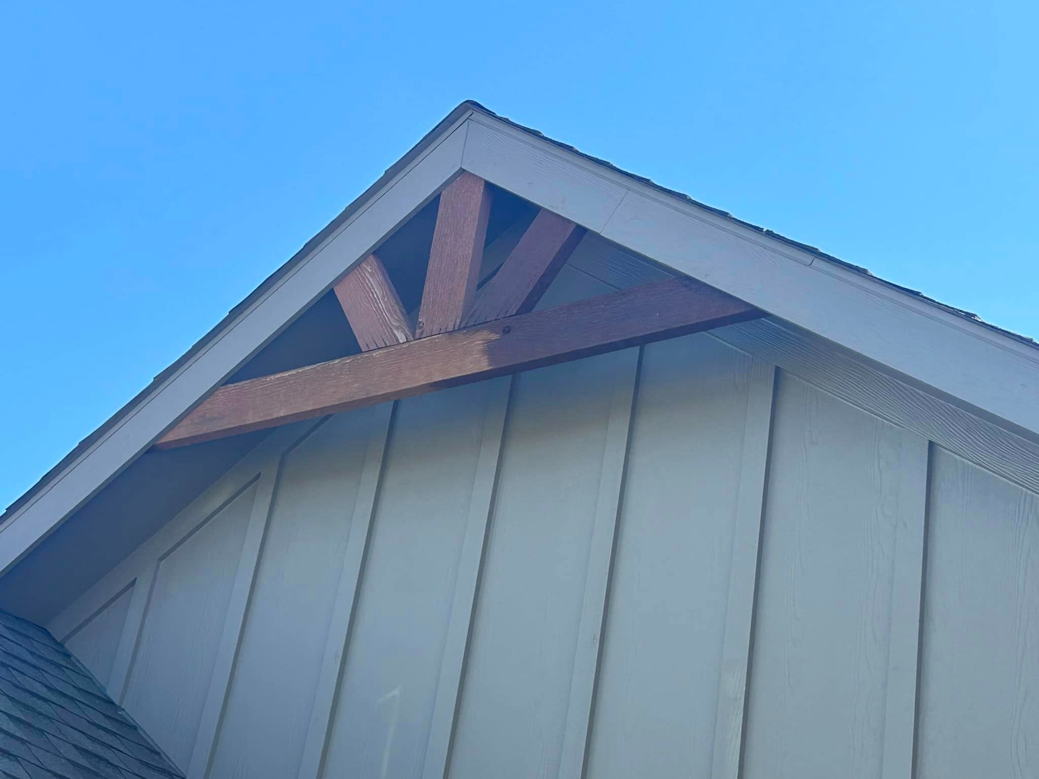 Decorative gable truss detail close-up